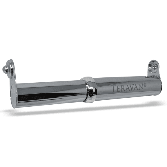 Teravan Stainless Steel Standard Extender - Modern Look Metal Toilet Paper Holder Spring-Loaded Replacement Spindle for Bigger Rolls Fits Standard Fixtures