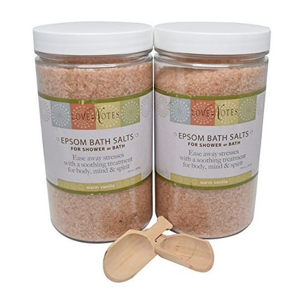 Aromatherapy Epsom Salt Bath Salts 2 Pack with Wooden Scoop (Warm