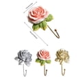 thumbnail image 3 of Flower Wall Coat Hook Decorative Wall Hooks for Hanging Coats Hats Towels Robes Keys Bags Sturdy Resin Metal Hook for Entryway Bedroom Bathroom, 1 Hook, 3 of 9