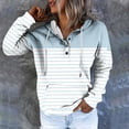 thumbnail image 3 of Scyoekwg Womens Hoodies Trendy Fall Sweatshirt Loose Hooded Drawstring Pocket Pullover Tops Dressy Casual Long Sleeve Striped Printed Graphic Sweatshirt Hoodies Sweatshirts(Light Blue,M), 3 of 5