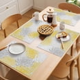 thumbnail image 5 of Floral Pattern Placemats Set of 2, Outline White Yellow Chrysanthemum Graphic Non-Slip Place Mats Washable Table Mats for Kitchen Dining Table Decorations Indoor/Outdoor, 5 of 9