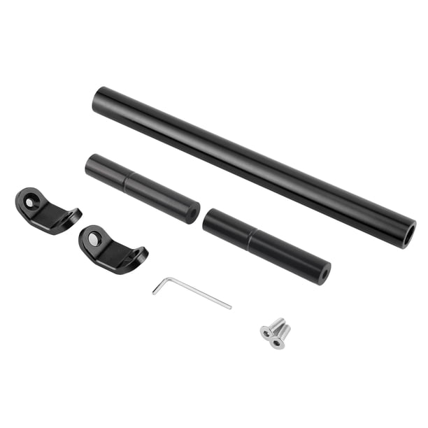 Barra de equilibrio de aleación de aluminio CNC con refuerzo extendido para manillar de motocicleta, color negro