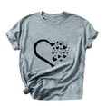 thumbnail image 4 of Sakmal Trendy Tops for Women 2024 Short Sleeve Gray Crew Neck Graphic T-Shirts Womens Shirts Plus Size, 4 of 6