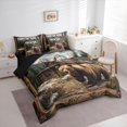 thumbnail image 2 of Manfei Wild Bear 7-Piece Twin Bedding,Snow Mountain Pine Bedding Comforter Set,Brown,Black Reversible, 2 of 7