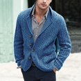 thumbnail image 2 of Men's Knitted Cardigan Sweater Coat Lapel Pocket Stylish Business Casual Warm Comfortable Soft Lightweight Fashion Outerwear, 2 of 2