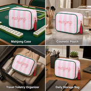 HKJUNFEI Mahjong Tile Bag with Stylish Embroidered Design Resists Dust Scratches Secure Smooth Zipper for Traveling Game Night
