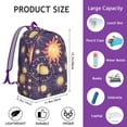 thumbnail image 5 of Witchy Gothic Backpack, Lightweight School Bag Featuring Golden Cosmic Sun and Moon Star Pattern, 5 of 5