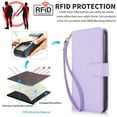 thumbnail image 2 of Wallet Case for Galaxy A55, [TPU Shockproof Interior Case] Kickstand [RFID Blocking] Card Slot, Magnetic PU Leather Folio Cover Compatible,With strap,Flip Cover with Card Holder,Lightpurple, 2 of 14