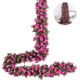 thumbnail image 2 of Bienvenido Guirnalda de Rosas Artificiales de 4 Piezas, Guirnalda de Flores de Enredadera de Rosas Falsas de 220 cm con Hojas Verdes para decoración de Bodas, Fiestas y jardines, 2 of 8