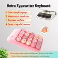 thumbnail image 3 of Teclado numérico inalámbrico Seaciyan Retro Mini Portable Rosa, 3 of 8