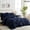 Navy, variant on YEPCLUB Pink Full Size Pintuck 7-Piece Comforter Set, Pinch Pleat Bed in a Bag, All Season Down Alternative Bedding Set with Comforter, Sheets, Pillowcases & Shams