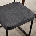 thumbnail image 4 of Zesthouse Rattan Dining Chairs Set of 2, Modern Linen Upholstered Dining Room Chairs with Cane Back and Chrome Legs, Mid Century Kitchen Chairs for Living Room, Dark Gray, 4 of 12