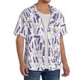 thumbnail image 4 of Wukai Lavender Flowers Men's Casual Short-Sleeve Button Down Shirt - Lightweight Summer Dress Shirt for Daily Wear-XX-Large, 4 of 7