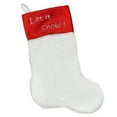 thumbnail image 2 of Northlight 20" White and Red Shadow Velveteen Cuff Christmas Stocking, 2 of 2