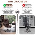 thumbnail image 3 of Hoffree Executive Office Chair Ergonomic Computer Desk Chair Reclining High Back Leather Office Chair with Footrest Lumbar Back Support Swivel Rolling for Home Office Brown, 3 of 9