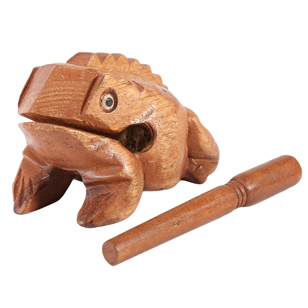 MAGT Lucky Frog #4 Thailand Traditional Craft Wooden Lucky Frog Croaking Musical Instrument Home Office Decor A Symbol of Good Luck and Fortune 