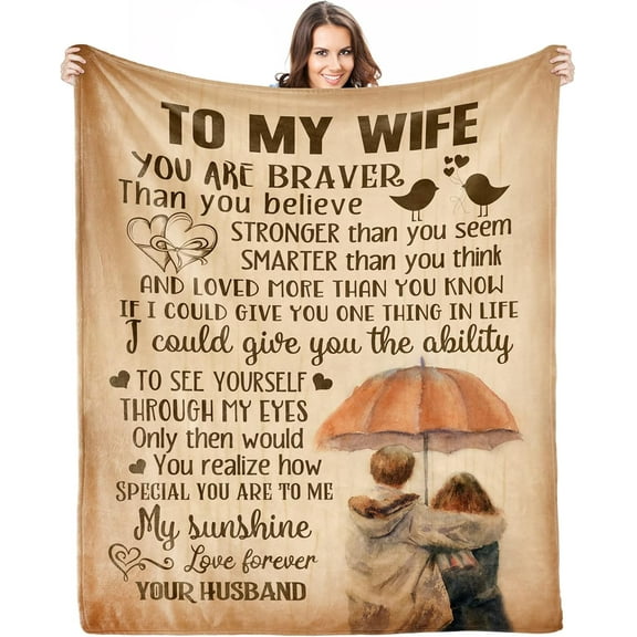 Gifts for Wife - Christmas Wife Gifts, Wife Gifts - Wedding Anniversary, Birthday Gifts for Wife - to My Wife Throw Blanket
