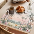 thumbnail image 3 of Vintage Pastoral Placemats Set of 8 Farmhouse Botanical Tree Birds Place Mats Indoor Wipeable Table Mats Washable Cloth Dining Table Placemats for Kitchen Holiday Party Home Decor 13x19 Inch, 3 of 9