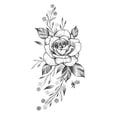 thumbnail image 2 of Fiudx Tatuajes de Bocetos, Pegatinas Abstractas, Flores Rosas, 2 of 2
