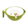 thumbnail image 1 of FELTECHELECTR cesta de filtro portátil de doble capa para lavar arroz, secar frutas y verduras, coladores y utensilios de cocina (verde y blanco)., 1 of 7