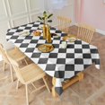 thumbnail image 3 of Black and White Checkerboard Checkered Rectangle Tablecloth 60"x120",Waterproof Polyester Rectangle Table Cloth, Wipeable Spillproof Polyester Tablecloth for Dining, Camping, Indoor and Outdoor, 3 of 6