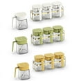 thumbnail image 6 of Condiment Jar Spice Container+Lids & Spoons,Clear Glass Condiment Canisters Pots Seasoning Box Salt Container Green, 6 of 8
