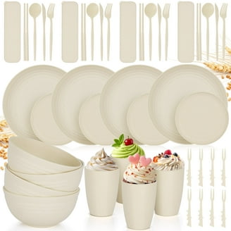 Wanda June Home Vintage Stripe 12-Piece Porcelain Dinnerware Set