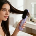 thumbnail image 4 of 1PC Portable Straightener Brush Fast Heating Cordless Mini Hair Brushs Mode for Frizz Shine (Black), 4 of 6