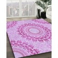 thumbnail image 3 of Ahgly Company Machine Washable Indoor Rectangle Transitional Blossom Pink Area Rugs, 7' x 10', 3 of 7