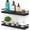 Black, variant on Meangood Floating Shelves Wall Mounted Set of 2, Rustic Wood Wall Storage Shelves for Bedroom,Living Room,Bathroom, Kitchen Torched Wood