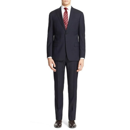 LN LUCIANO NATAZZI Men's Modern Fit Suit Two Button Blazer Pinstripe 2 Piece Navy Stripe