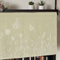 thumbnail image 5 of Brown Wildflowers Rod Pocket Curtain Valance, Modern Floral Butterfly Plant Farmhouse Window Valance for Living Room, Bedroom, Kitchen 42"W x 12"L, 5 of 9