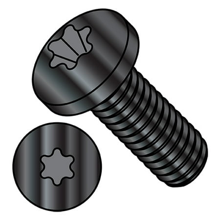 

4-40X1/2 6 Lobe Pan Machine Screw Fully Threaded 18 8 Stainless Steel Black Oxide and Oil (Pack Qty 5 000) BC-0408MTP188B
