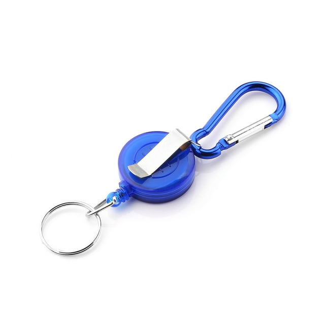 GUANGHONG Retractable Key Chain Badge Reel - Recoil Carabiner ID Ski Pass Holder BU