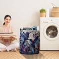 thumbnail image 4 of Cozy Homey Hummingbird Floral Print Laundry Basket,Easy-Clean Quilted Fabric Storage Bin with Canvas Handles for Dirty Clothes in the Laundry Room,20"x28", 4 of 5