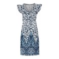 thumbnail image 3 of Baikeli Robes d'Été Pas Chères pour Femmes 2024 Mode Femmes Décontractées à Col en V Robes Imprimées d'Été Robe Sans Manches à Enfiler Robes pour Femmes, 3 of 5