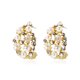 thumbnail image 1 of Aretes de flores en forma de C de estilo francés con diamantes y aretes huecos, 1 of 5