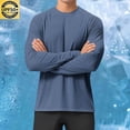 thumbnail image 3 of Stamzod Rash Guard for Men Crew Neck Long Sleeve Sun Shirt Casual Athletic Fishing T-Shirts Navy XXL, 3 of 9