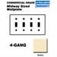 thumbnail image 2 of Leviton PJ4-I 4-Gang Toggle Switch Wall Plate, Midway Size Cover, Unbreakable Thermoplastic, Ivory, 2 of 2