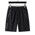 thumbnail image 6 of EOYWHK Beach Shorts with Pockets Elastic Waist Mens Casual Shorts Soft Lightweight Breathable for Basketball Running Gym Active Wear Black, Size L, 6 of 9