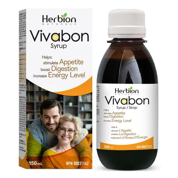 Herbion Naturals Vivabon Digestive & Nutritive Tonic helps Stimulate Appetite, Boost Digestion, Relieve Debility, Increase Energy Level, Enhances Memory, for Adults, Lychee Flavour, syrup 150 mL