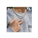thumbnail image 3 of Collar De Cadena Y Perlas Hip Hop Moda Para Hombre Y Mujer Plata, 3 of 4