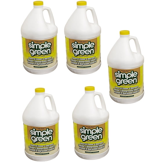 Simple Green 14010 Industrial Cleaner & Degreaser, Concentrated, Lemon LLPoQy, 5Pack 1 Gallon Bottle
