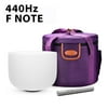 TOPFUND 440hz F Note Crystal Singing Bowl Heart Chakra 8 inch with Heavy Duty Carrying Case and Singing Bowl Mallet Suede Striker