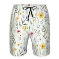 thumbnail image 3 of Adobk Watercolor Floral A Print Men's Swim Trunks Hawaiian Bathing Suit Swimsuits Beach Shorts with Pockets-Large, 3 of 6