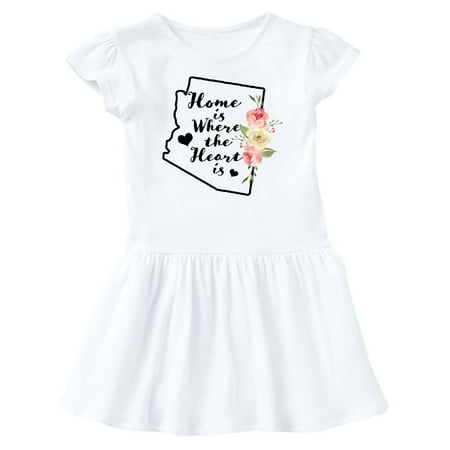 

Inktastic Arizona Home is Where the Heart is with Watercolor Floral Gift Baby Girl Dress