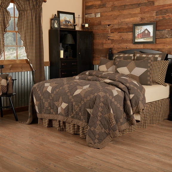 VHC Brands Farmhouse Star 3 Piece Quilt Set (1 King Quilt, 2 King Shams)