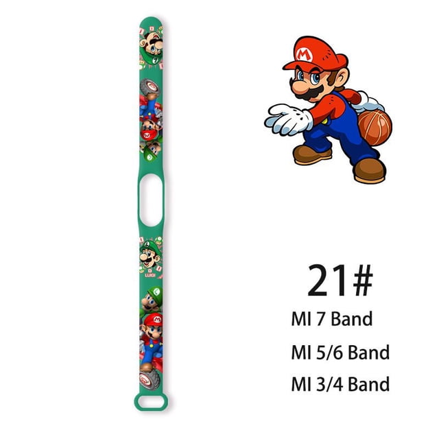 Correa de reloj deportivo impermeable para niños, 8 estilos, dibujos animados de Super Mario Bros, correa de anime, compatible con Xiaomi MI 3, 4, 5, 6/7 Band, regalos de navidad zhangmengya LED