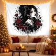 thumbnail image 3 of Stylized Figure Figure With Art Scene, Spooky Gothic for Gothic Decor Fans, Dark Art Decor Room Accent, Halloween Gift, Tapestry Wall Hanging for Bedroom and Dorm, 3 of 7
