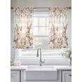 thumbnail image 5 of Watercolor Easter Sheer Curtains 45 Inch Length 2 Panels Set Window Treatments, Cute Rabbits Flowers Butterfly Orange Plaid Rod Pocket Semi Curtains for Living Room/Bedroom/Kitchen, 104"W x 45"L, 5 of 7